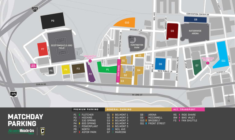 matchday parking map